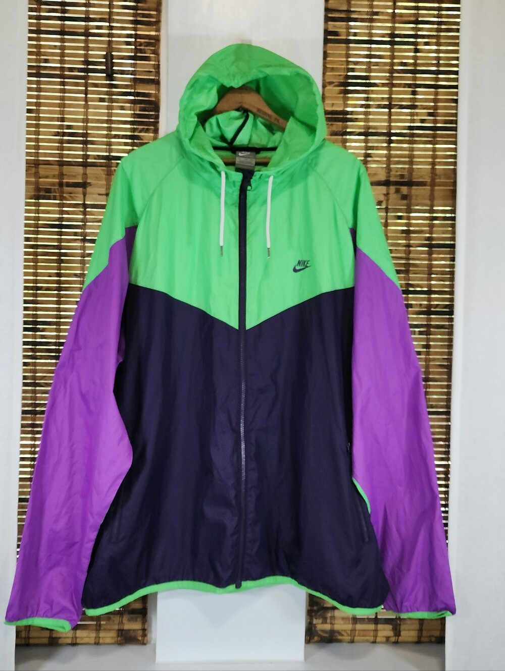 Nike Sportswear Windrunner Jacket Mens 3XL Colorblock Green Purple Navy Hooded